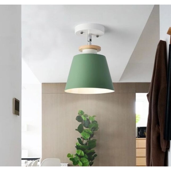 Pendellampe, lysekroneKreativ LED Aluminium Macaron Farve Log Loftslampe (Grøn, Uden Pære)