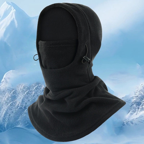 Fleece Balaclava -hiihtohuppu - Talvikasvonaamio miehille ja naisille - Naamio äärimmäisen kylmään säähän Hiihtovarusteet Musta