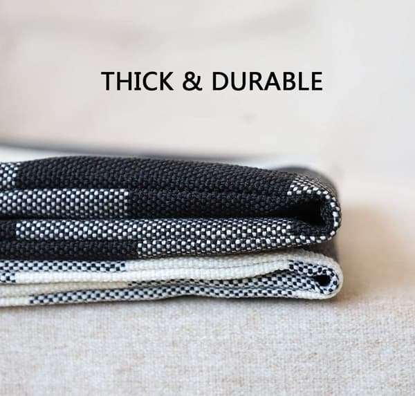 2 stk. Farmhouse Buffalo Check Plaid pudebetræk pudebetræk polyester linned til efterårs boligindretning sort og hvid