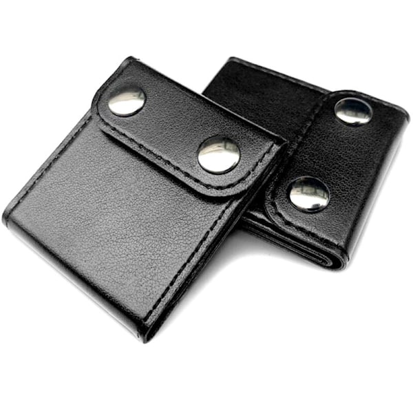 Set med 2 PU-läder säkerhetsbältesjustering, säkerhetsbältesjustering, positionerings säkerhetsbältesjusterare 5 x 5,8 cm, svart