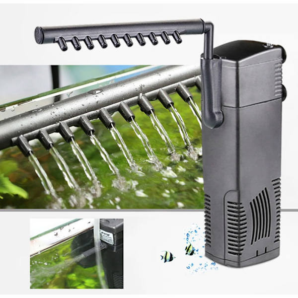 Akvariefilterpumpe med aktivt kull 600 l/t