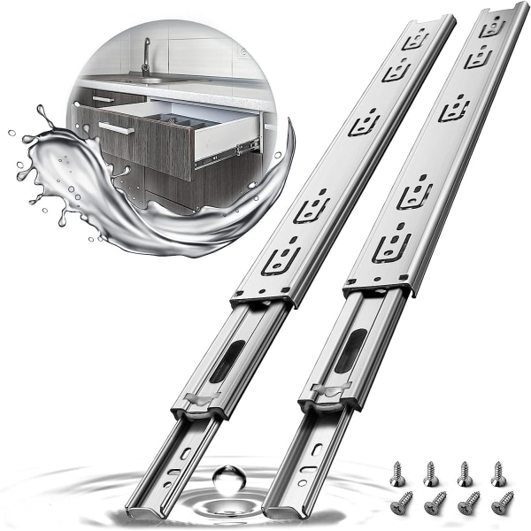 450mm metal ball bearing drawer slides, stainless steel, load capacity 45KG 1 pair (2 pieces)