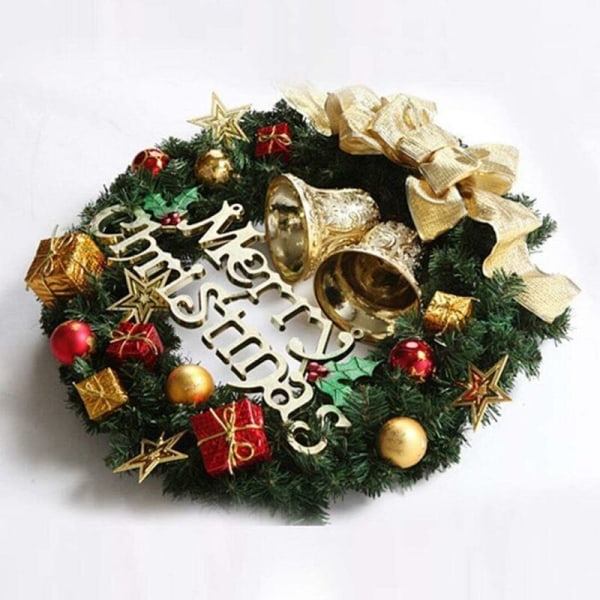 Christmas Wreath 36cm Metal Wreath Hook for Entrance Wreath Hanger Christmas Decoration (Gold)