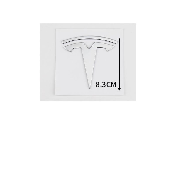 Velegnet til Tesla model 3 billogo logo forreste logo badge klistermærke 1 stk (sølv)