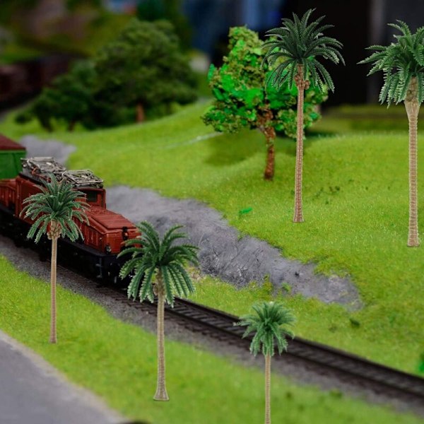 10 stk. Coconutrum Model Palmetræ af landskabsmodellen, et grønt landskabslandskab Palmetræer sceneri, kokospalme miniature plante bonsai gruber