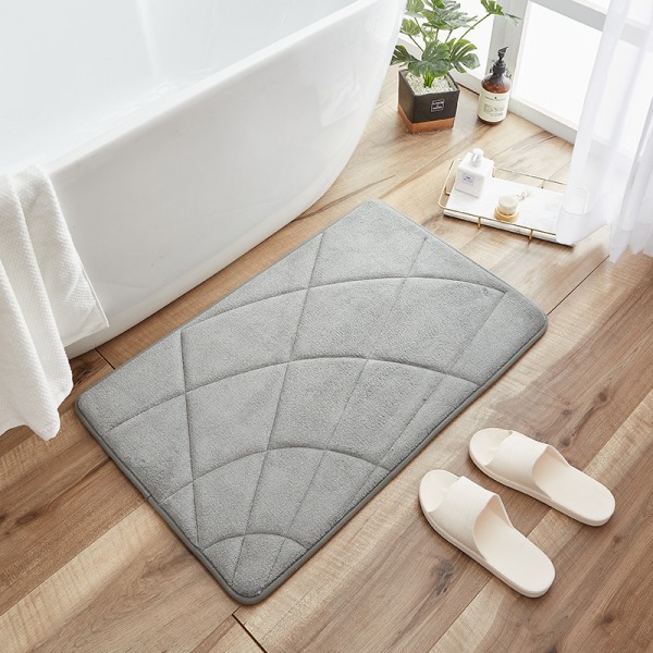 Badematte Absorberende gulvmatte, sklisikker matte ved inngangen til bad og toalett (grå, 50*80 cm)