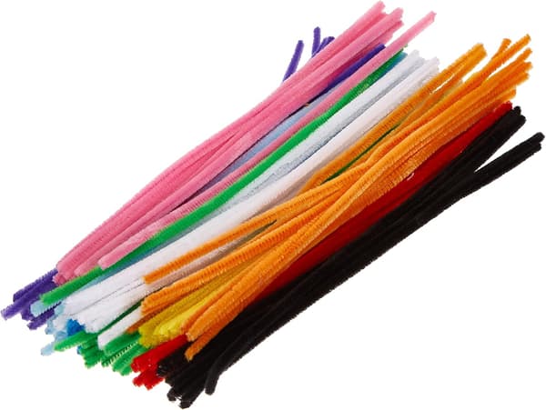 Chenille Garn Mix, Flerfarget, 30 cm 100 stk