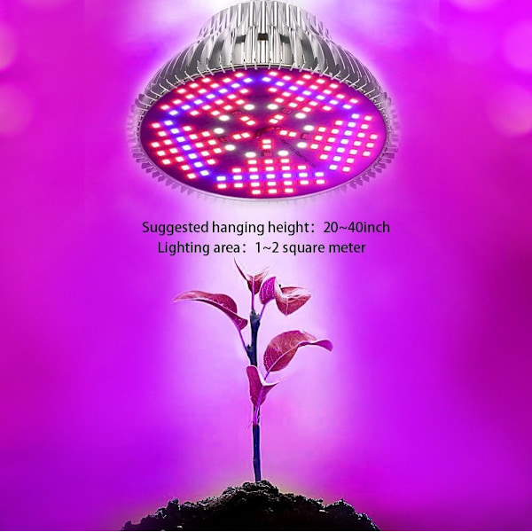 2 st 100W LED Växtlampa Glödlampa, Inomhus Växt Odling Fullspektrum LED Glödlampa för Grönsaks Växthus Hydroponics, E26/E27 Sockel Växtlampa