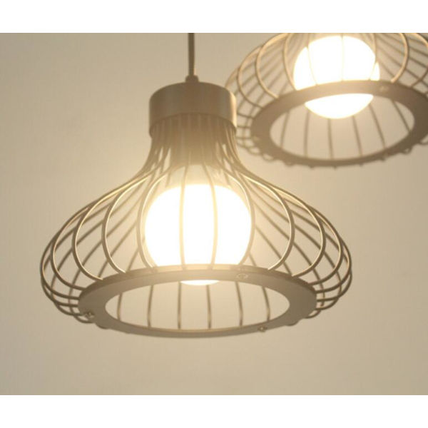 Hengende lampe, lysekroneRetro industriell stil smidd jern lysekrone enkelt hode liten kalebass lysekrone (uten pære)