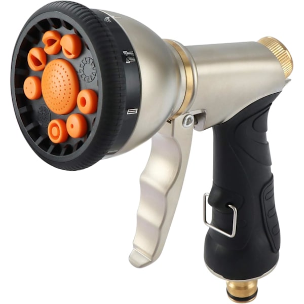 Metal vandpistol, højtryks pistol, 9 modeller justerbar til vanding af planter, vask af biler, badning af kæledyr