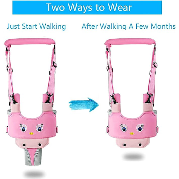 (Pink) Baby Gå-sele Mesh Gåhjælp Småbørn Justerbar Hjælp Børne Gåhjælp Bælte Gå Stående Sikkerhedssele til Baby 7-24 Måneder