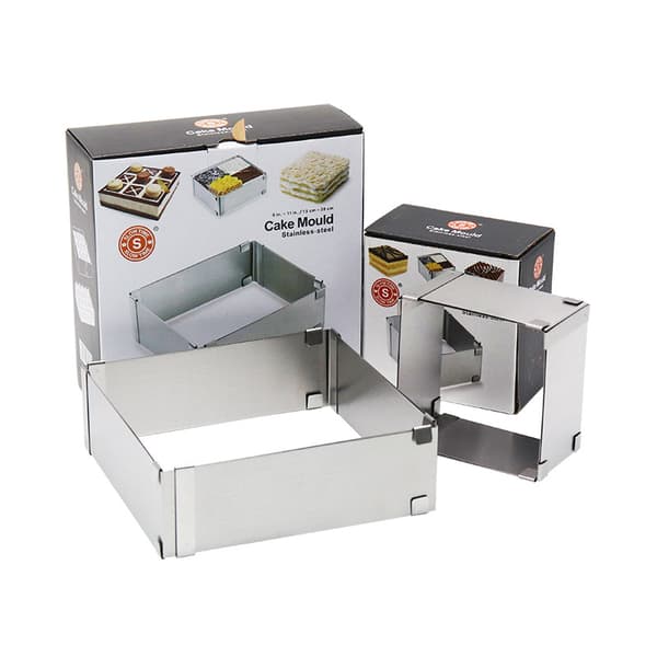 Justerbar Retractable Baking Tool Mousse Sirkel Firkant Kakeform Størrelse Nr. Hjemme Baking Mold