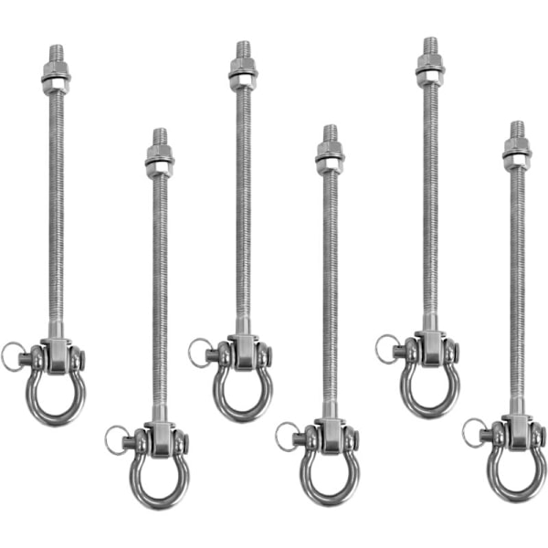 Kraftige husker for trebjelker, 6 stk. hengende kroker i rustfritt stål, 816 kg kapasitet, huskeoppheng for stolheiser, lekehusker, balkongkroker