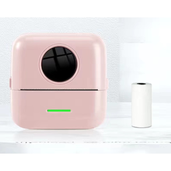 Rosa bärbar termisk skrivare Mini trådlös utskrift Fotoficka Termisk etikettskrivare