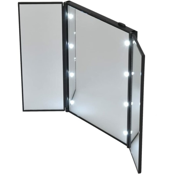 Kosmetisk speil, opplyst sminkespeil med 8 lysdioder (for sminke og
