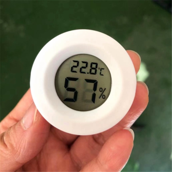 Hvid Mini Hygrometer, 4 Pakke Lille Digital Termometer Hygrometer Monitor Indendørs Udendørs Fugtighedsmåler til Bil Drivhus Hjem S