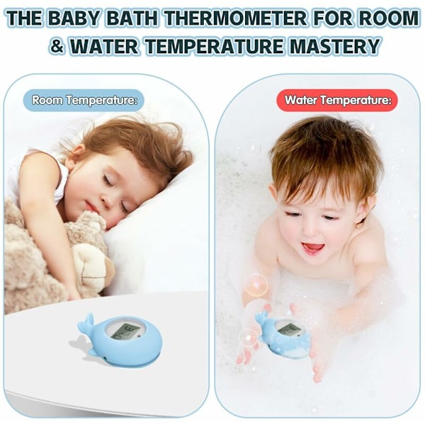 Badtermometer för nyfödda, sovrums- och badtermometer, snabb och exakt avläsning av vatten med tyst alarm, flytande digital badkarstermometer