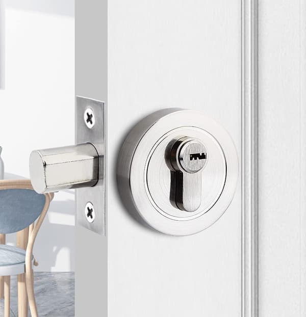 Enkelt cylinder rigellås, rund rigellås med nøgle