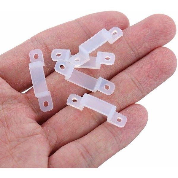 Set med 50 fästklämmor för LED-ljusremsa 10 mm till 18 mm