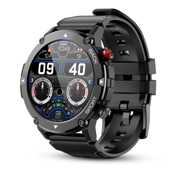 Watch (vastaa/soita puheluihin) IP68 Vedenpitävä 1,32 tuuman Military Tactical Fitness Watch Tracker Android iOS Outdoor Sports Smart Watc