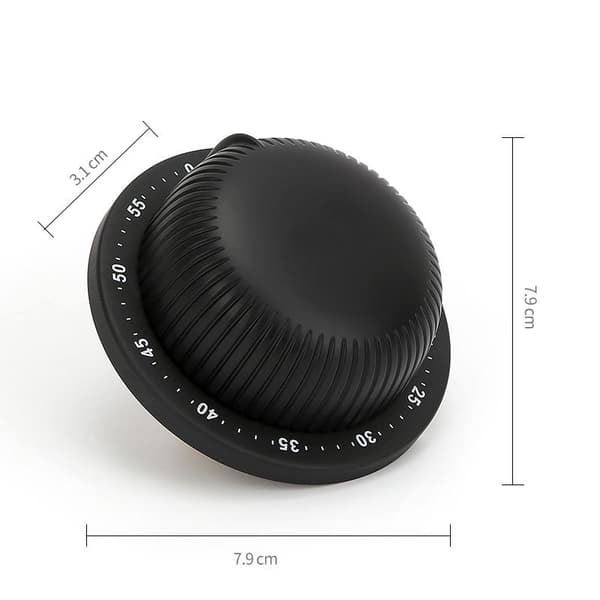 Mekanisk køkkentimer, adsorberbar magnetisk timer, vandtæt rustfrit stål genanvendelig timer, 60 minutters nedtælling, egnet til kogte æg, kok