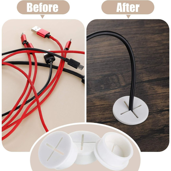 12 stykker fleksibel silikone kabelgennemføring 1 tommer hvid kabelgennemføring