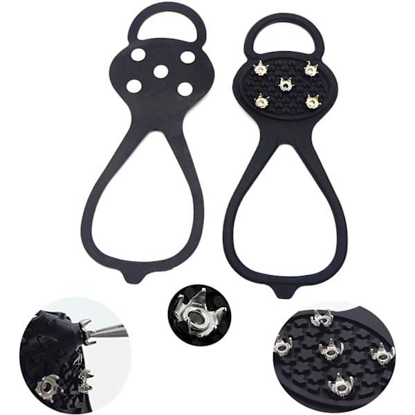 Gripper-pigge til sko, Cleat silikone-kramper sko-covers udendørs sneklatring - Universal skridsikker gripper-pigge Anti-slip over sko holdbar