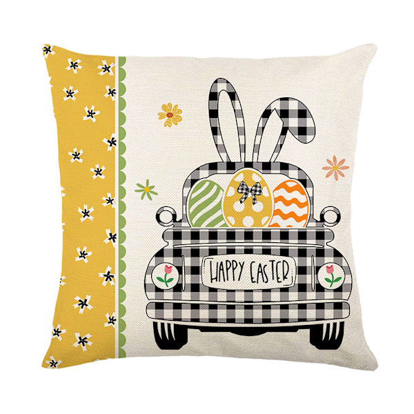 Set om 4 kuddfodral, kuddfodral 45x45cm kuddfodral dekorativa soffkuddfodral för sovrum, soffa, stol, säng, trädgård (kaninägg)