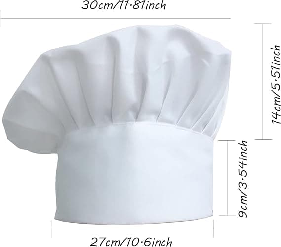 Unisex Poly Cotton Kockmössa med Justerbart Elastiskt Band för Män, Kvinnor, Matlagning, Vit, 30mm, 1st, Vit.