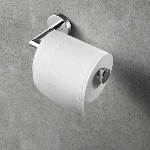 On ja off -wc-paperiteline, ensiluokkainen tuki ilman porausta, ovellinen wc-paperiteline ruostumatonta terästä keittiöön ja kylpyhuoneeseen, hopeanvärinen