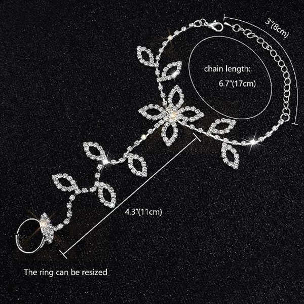 Blomster Diamant Fotkjede (Par) Bryllup Kvinners Barfot Fotkjede Bohemian Ring Sandaler Brudesmykker