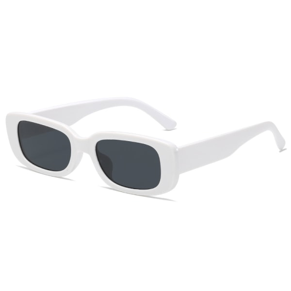 Hvit innfatning med grå glitter-Long Keeper rektangulære solbriller