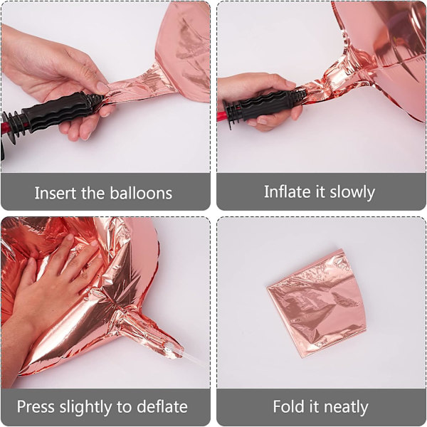 Roséguld ballonger, 6 st roséguld födelsedagsdekorationer, gigantiska 18 tum 4D folie ballonger, stora mylar ballonger för möhippa