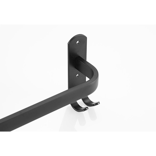 Sort håndklædeholder til toilet i aluminium til badeværelse (50 cm)