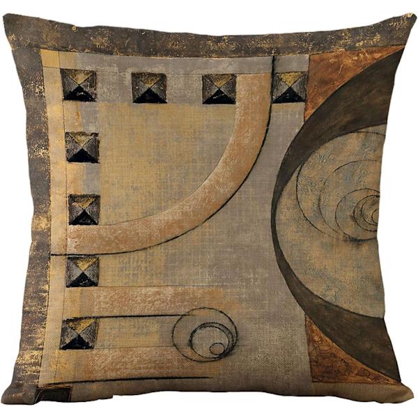 4 st Retro Geometriska Dekorativa Kuddfodral Kuddfodral Lämplig för Vardagsrum, Soffa och Säng Brun Flanell Material