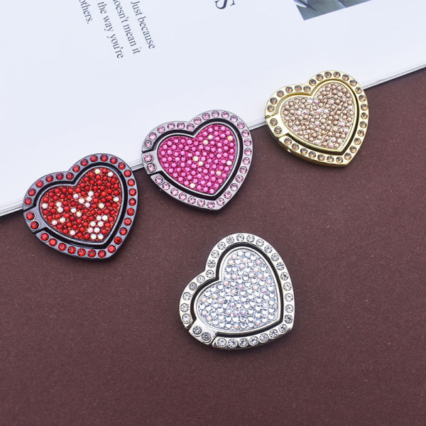 4 Pcs Cell Phone Ring Stands(Lovely), Phone Ring Holder with Rhinestone Glitter Finger Kickstand Metal Grip with Button Buckle