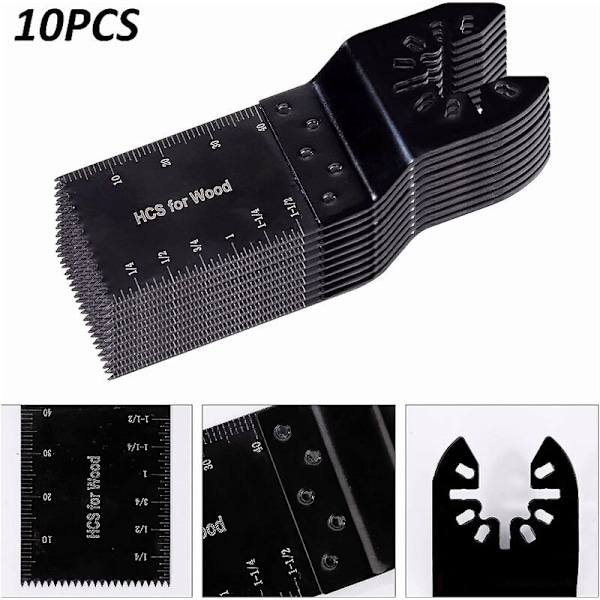 10 st multifunktionella sågbladstillbehör, 34 mm multifunktionella verktygsblad, universella multifunktionella oscillerande verktyg, såg universell för Fein Multimas
