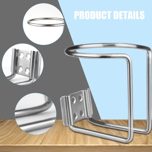 Bådkopholder 2 stk. Universal Bådringsholder Rustfrit Stål Drikkekopholder til Marine Ringformet Yacht Trailer Bil Lastbil
