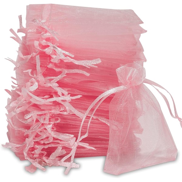 100 stk Organza Sachets, 7x9cm, Organza Gavepose, Smykkepose, Bryllupsposer, Lavendelposer, Bryllupsgave