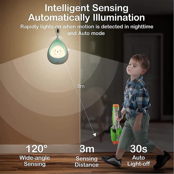 Human Body Induction Night Light, Bedroom Wardrobe Bedside Silicone Night Light(Cat - White)