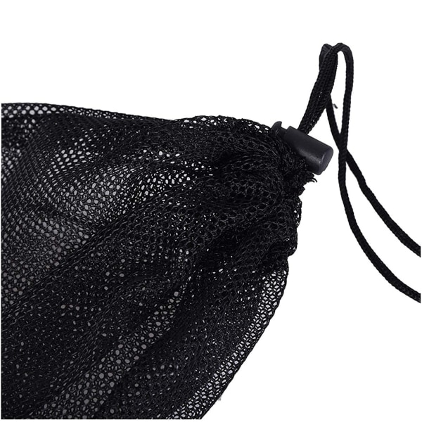 5 STK Black Mesh Bag Nylon Bag Slitesterk Mesh Bag med Snøring Sm