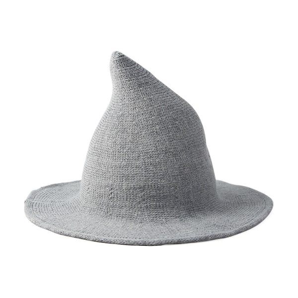 Kvinnors Häxhatt Trollkarl (Grå 56-58cm), Ullhatt Vuxen Kläder Festtillbehör Halloween Kamouflage Rollspel Mössa