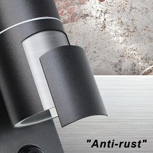 Ulkokäyttöön tarkoitetut seinävalaisimet PIR-liiketunnistimella, seinävalaisin ylös alas IP44, turvavalot, mattamusta 240V - Sis. 2X 5W lämmin valkoinen LED-lamppua - RWBedroom