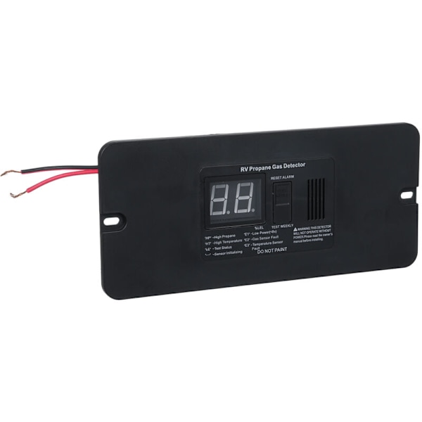 Digitaalinen propaanikaasuvaroitin matkailuautoon 85 dB:n äänihälytyksellä, 12 V DC kaasuvaroitin matkailuautoon (musta, suuri)