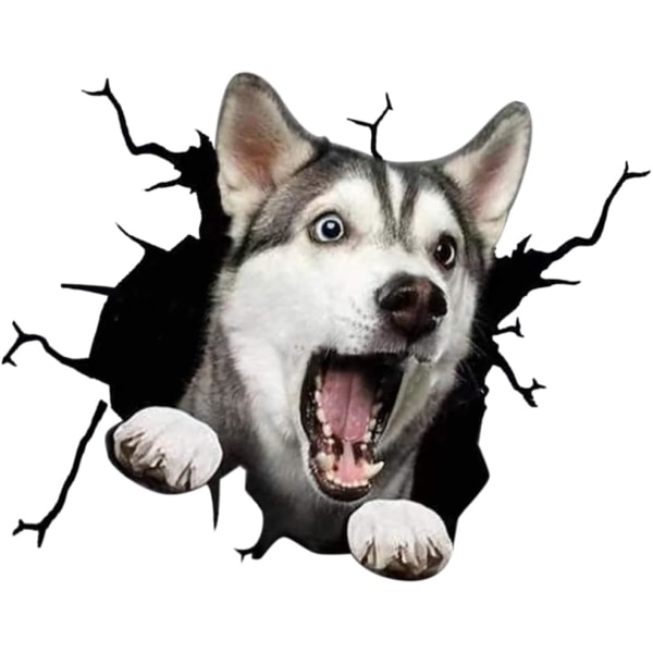 4 Pack 3D Dog Stickers - Husky - French Bulldog Kjøleskapsklistremerker -