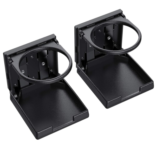 2 stk. Universal justerbar foldbar kopholder kopholder sort bil kopholder vandtæt plastik kasser holdere bærbar 7,5 cm diameter til bil lastbil båd