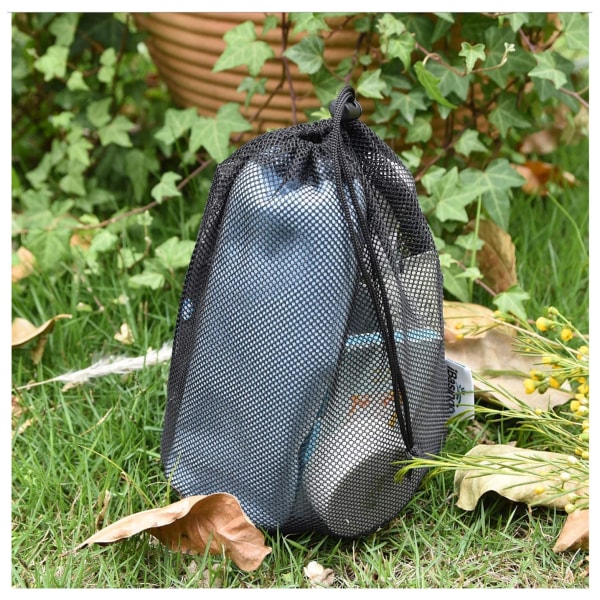 5 STK Black Mesh Bag Nylon Bag Slitesterk Mesh Bag med Snøring Sm