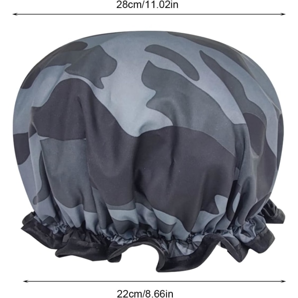 Set of 2 Shower Caps, Double Layer Silk Satin Large Waterproof Shower Cap Reusable Shower Cap for Men and Women Long Hair Shower Spa Salon Accessori