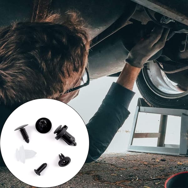 100 stk. Karosseriklips, Plastiknitter Fasteners GM Sorte Nylonklips Bumperklips Bil, Panelklips Dør Trim Fixer