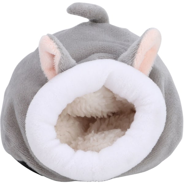 Mini sovbo i söt och varm bomull för husdjur, hamster, smådjur, ekorre, bur, leksak (grå)